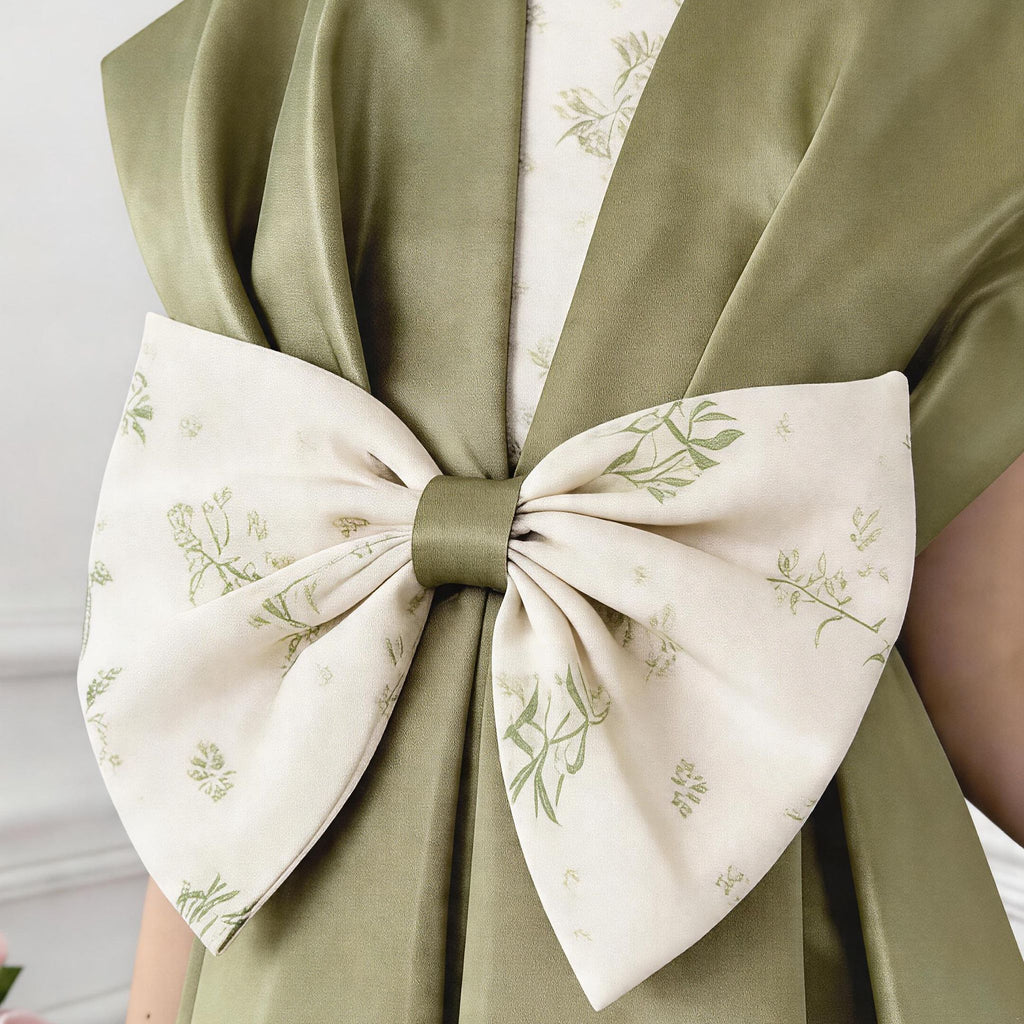 Amara Structured Bow Girls Dress – Elegant Statement Occasion Dress (RG7734)