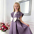 Amara Structured Bow Girls Dress – Elegant Statement Occasion Dress (RG7734)
