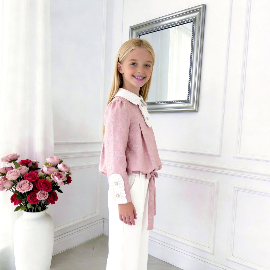 Aveline Tailored Set – Elegant Girls Blouse & Trousers Set (RG7760)