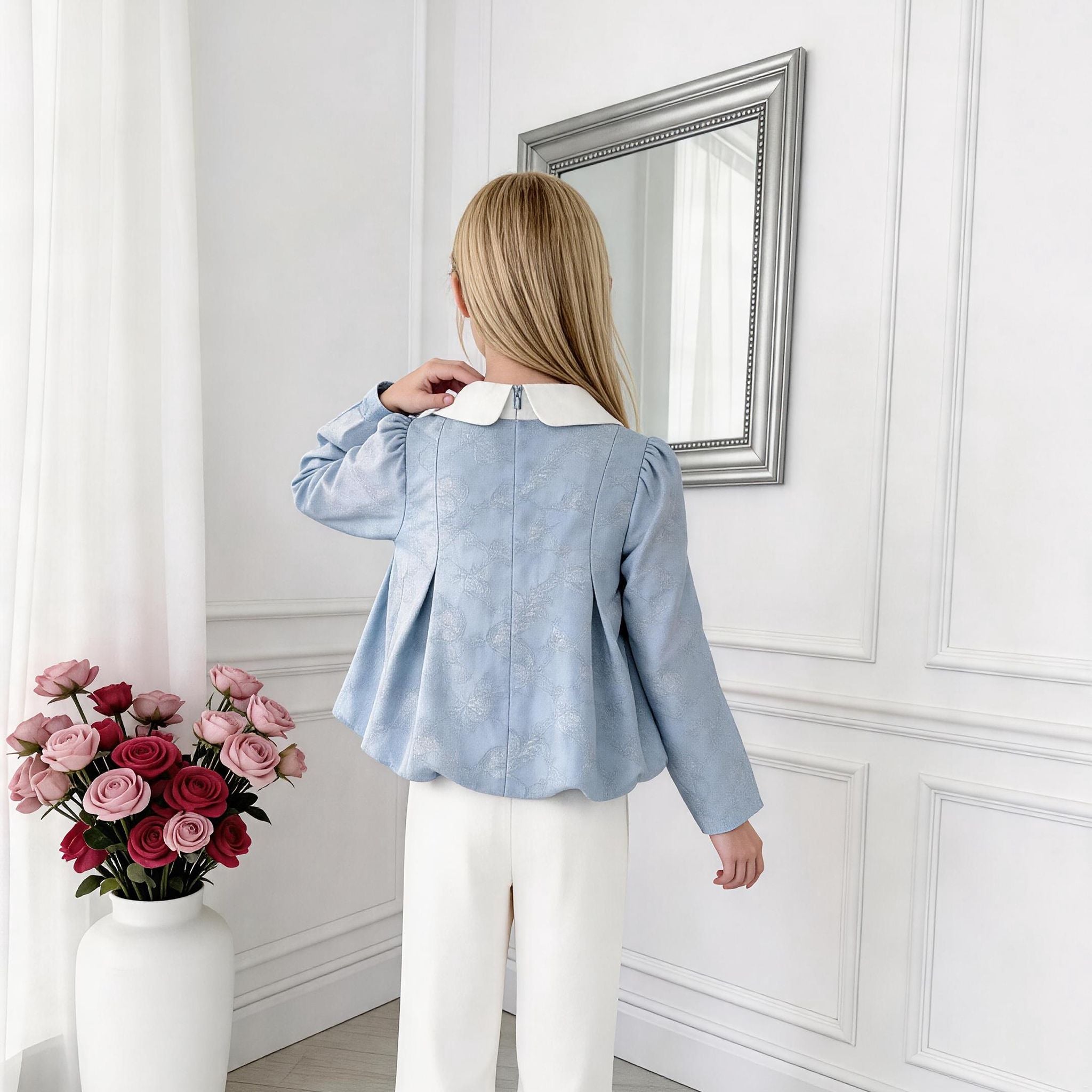 Aveline Tailored Set – Elegant Girls Blouse & Trousers Set (RG7760)