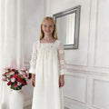 Elara Sheer Sleeve Girls Dress – Elegant Flowing Occasion Dress (RG9933)