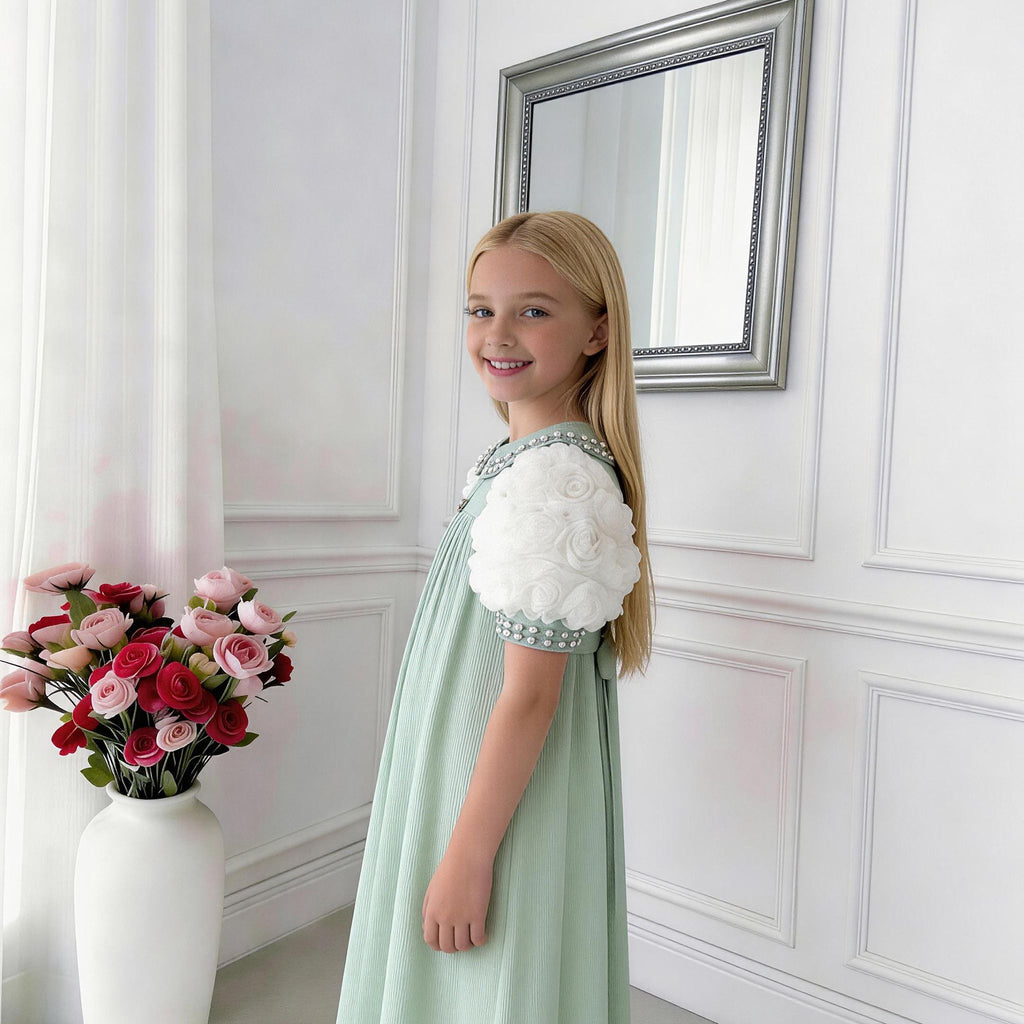 Élina Grace Girls Dress – Pleated Luxury Occasion Dress (RG7742)