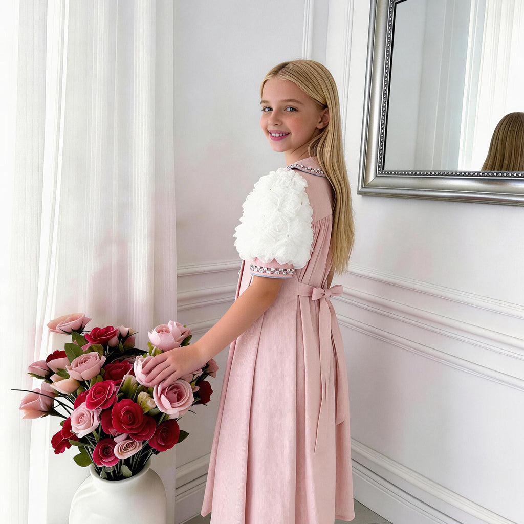 Élina Grace Girls Dress – Pleated Luxury Occasion Dress (RG7742)