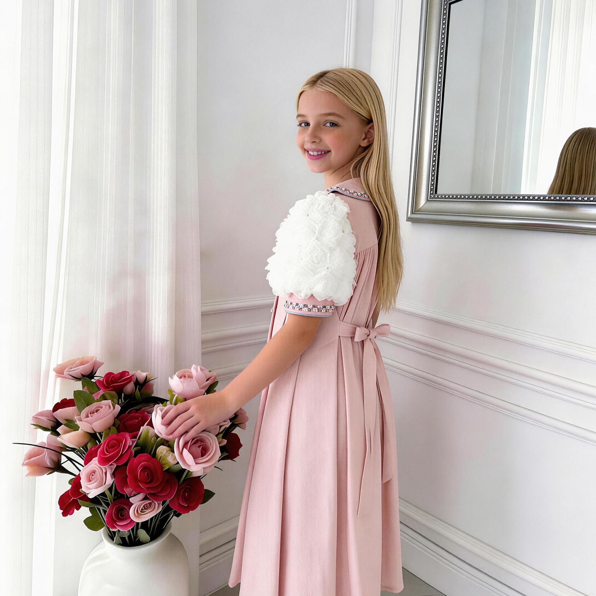 Élina Grace Girls Dress – Pleated Luxury Occasion Dress (RG7742)
