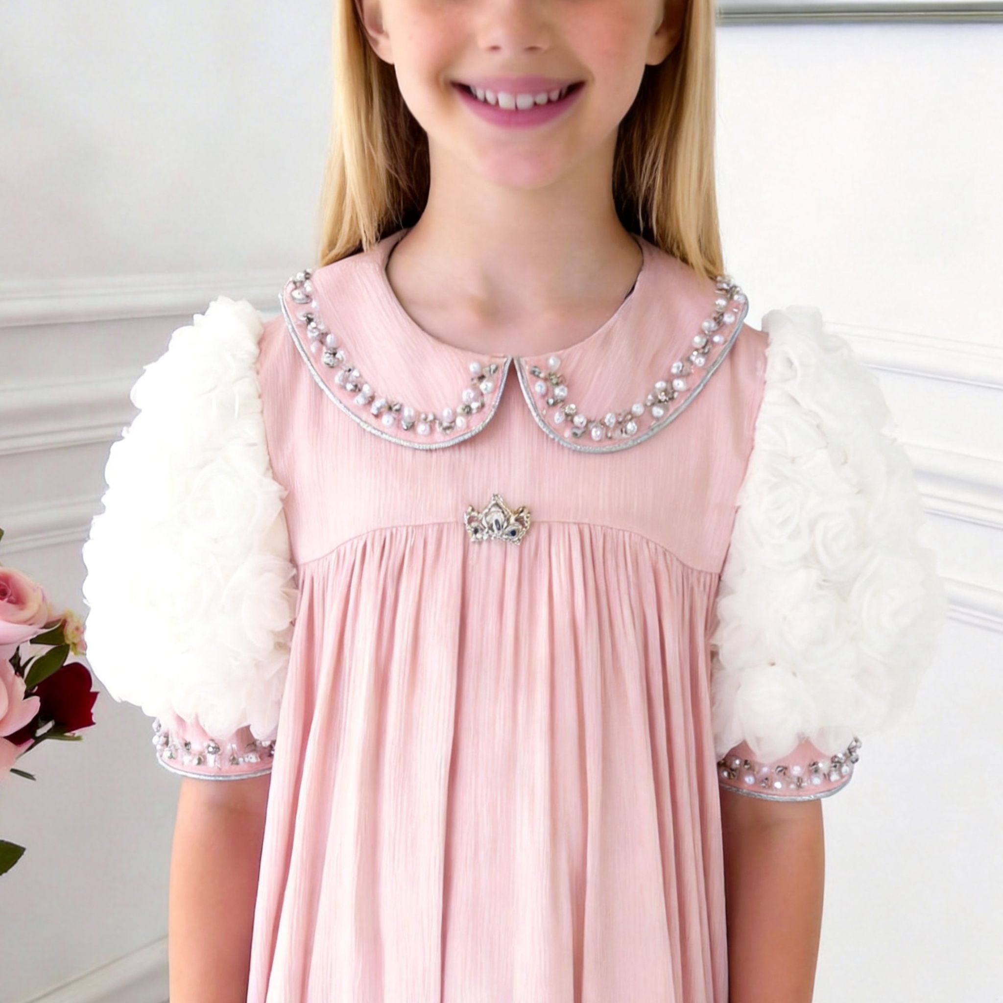 Élina Grace Girls Dress – Pleated Luxury Occasion Dress (RG7742)