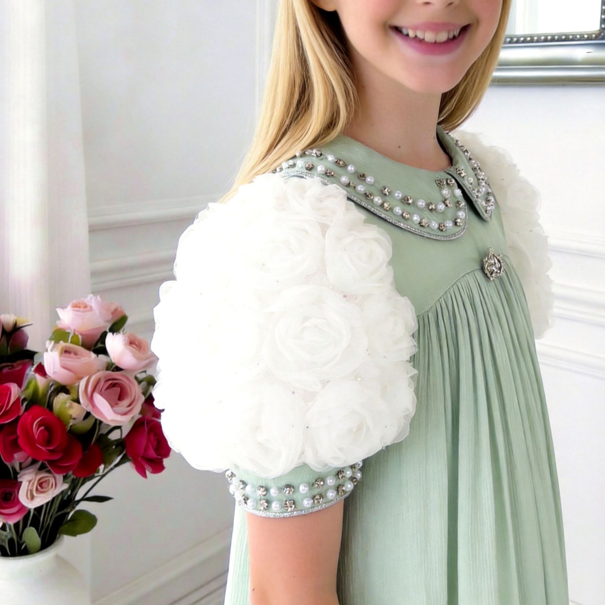 Élina Grace Girls Dress – Pleated Luxury Occasion Dress (RG7742)