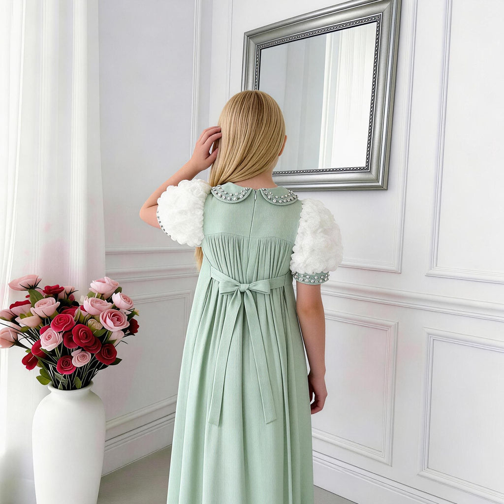 Élina Grace Girls Dress – Pleated Luxury Occasion Dress (RG7742)