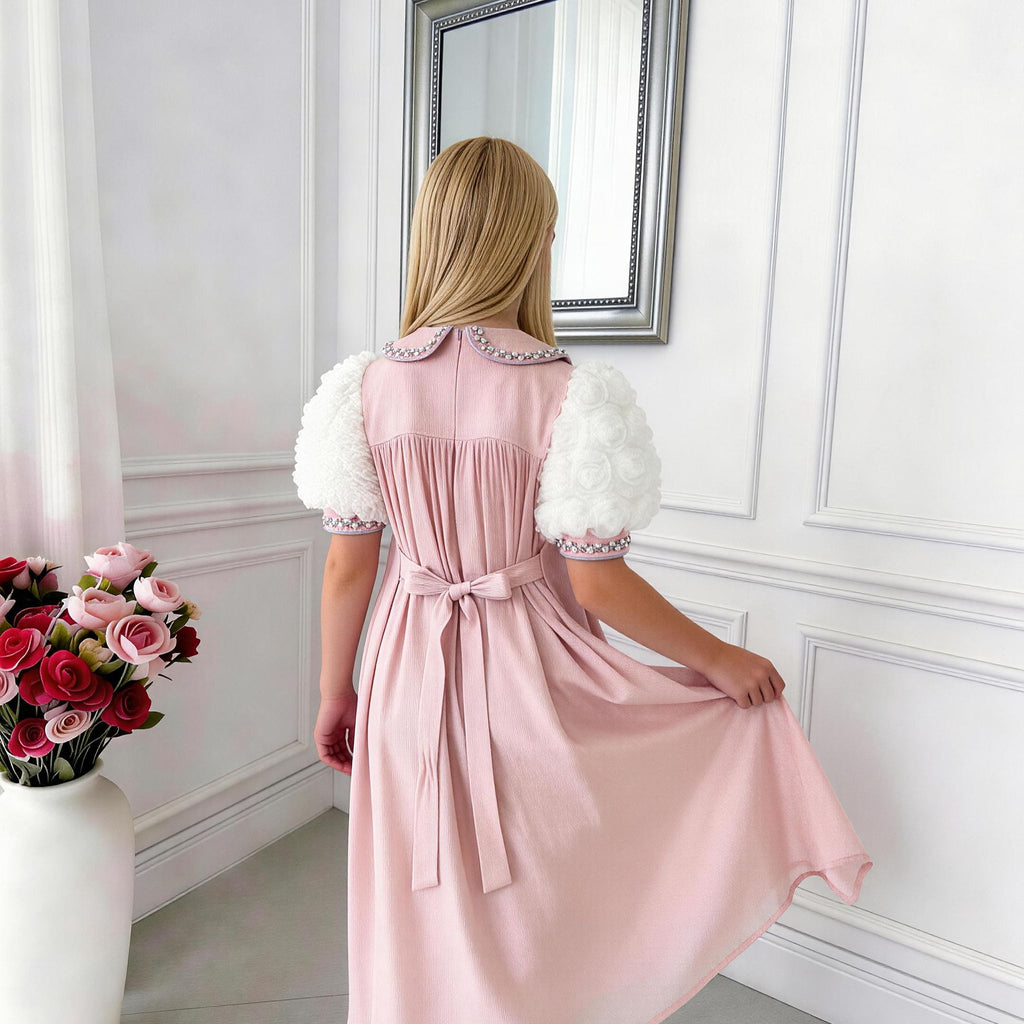 Élina Grace Girls Dress – Pleated Luxury Occasion Dress (RG7742)