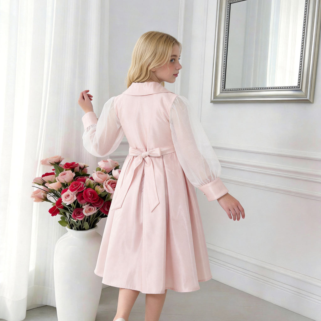 Elowen Double-Breasted Dress – Elegant Girls Occasion Dress (RG9913)