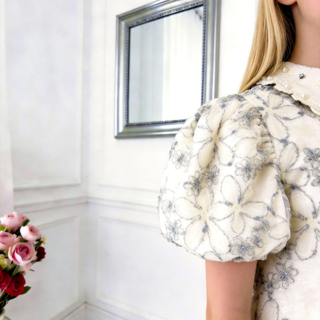 Flora Élite Girls Dress – Embroidered Luxury Occasion Dress (RG7747A)