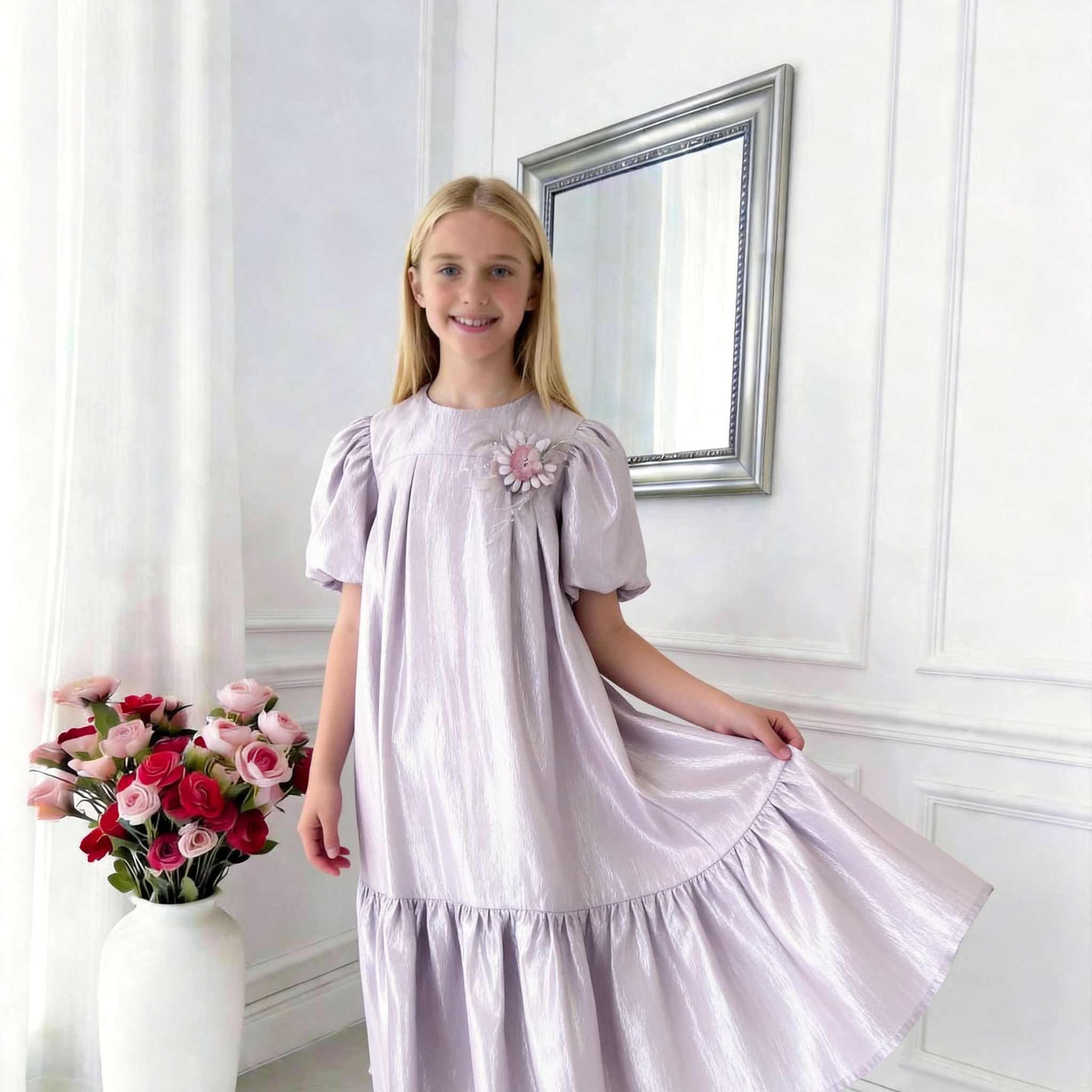 Lumière Girls Dress – Soft Structured Elegant Occasion Dress (RG9935)