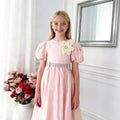 Luna Lustre Girls Dress – Elegant Soft Sheen Occasion Dress (RG7755)