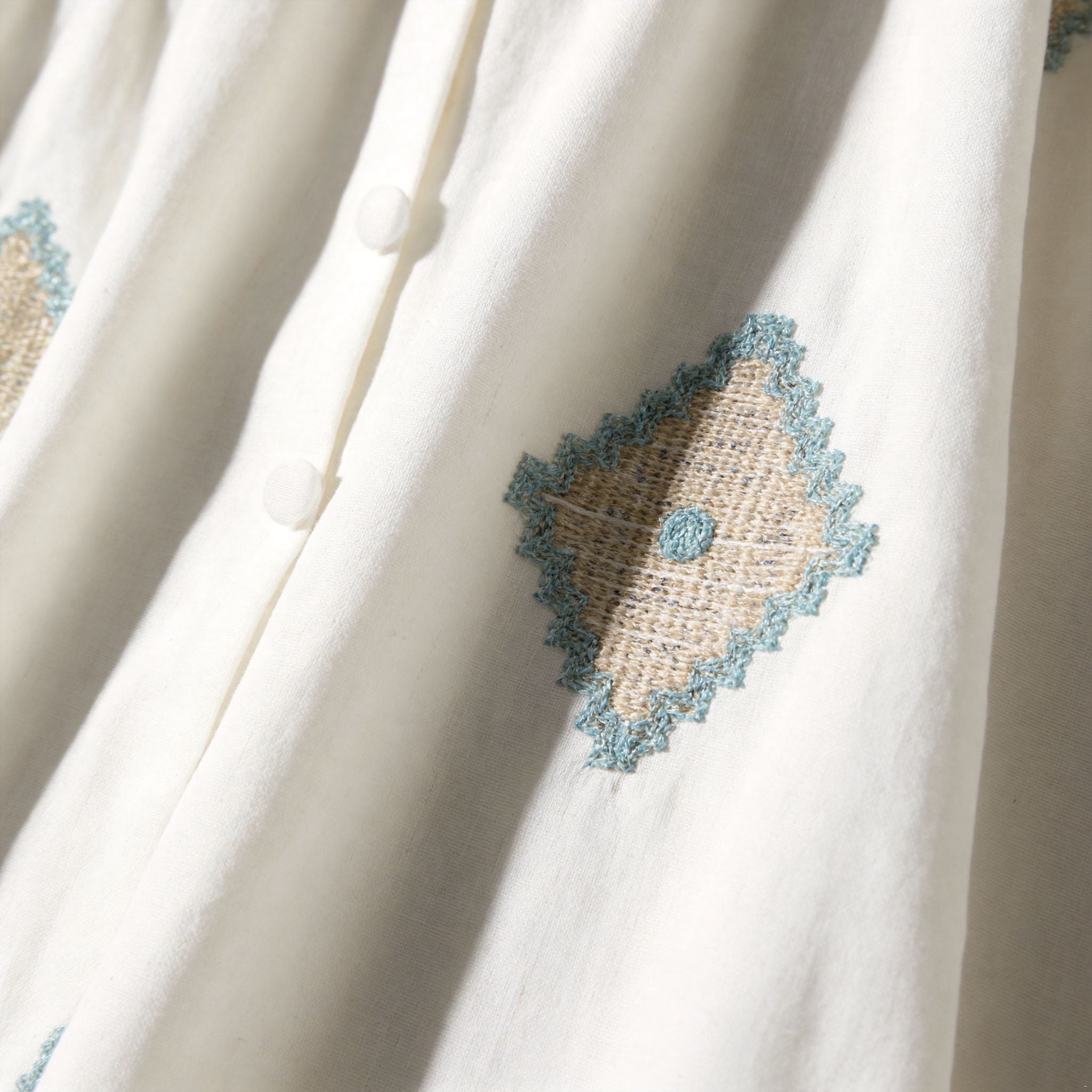 Noor Embroidered Linen-Blend Dress – Elegant Girls Occasion Dress (RG7733A)