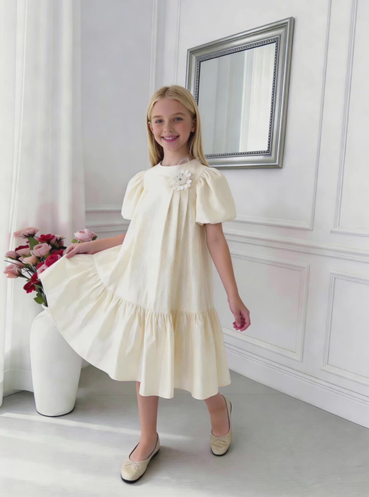 Lumière Girls Dress – Soft Structured Elegant Occasion Dress (RG9935)