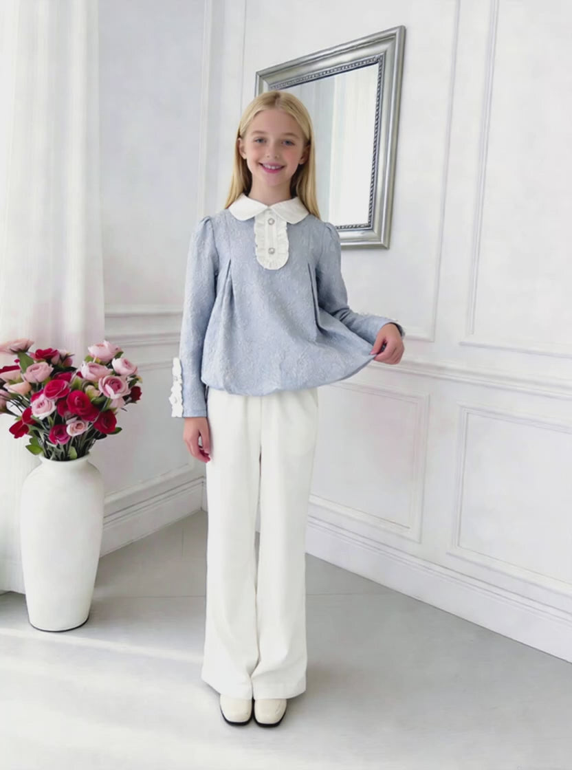 Aveline Tailored Set – Elegant Girls Blouse & Trousers Set (RG7760)